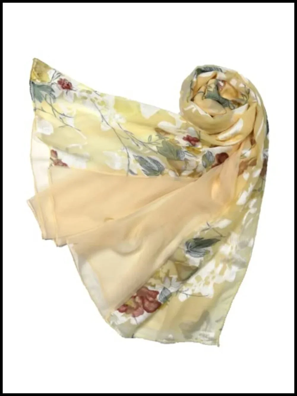 Silk Feel Floral Oblong Scarf Evening Shawl Wrap Pashmina